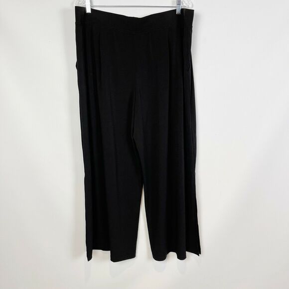 G.I.L.I. Womens Jetsetter Pants Side Slits XL Black Side Slit Jersey Knit NWOT - Picture 5 of 6